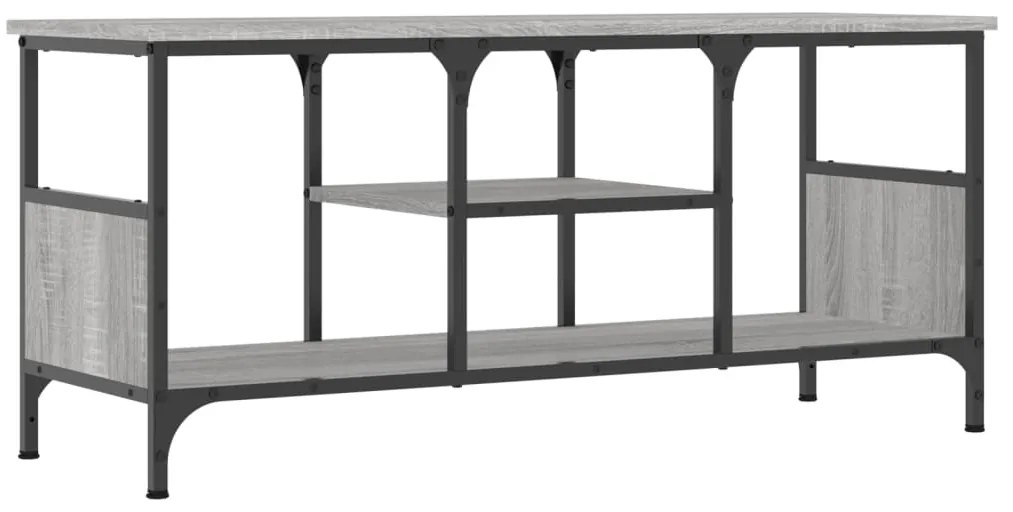Móvel de TV 100x35x45cm derivados de madeira/ferro cinza sonoma
