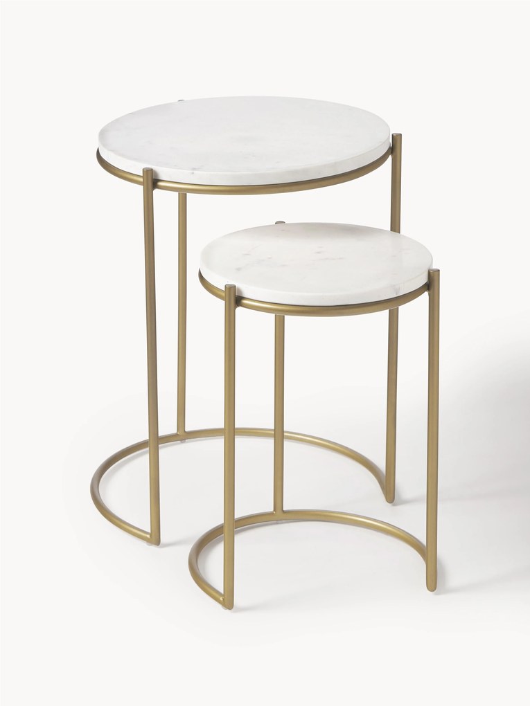 Mesa de apoio em mármore Ella, conjunto de 2