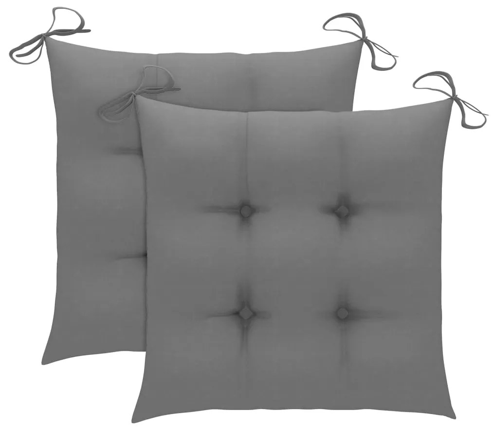 3 pcs conj. jantar dobrável exterior c/ almofadão teca maciça