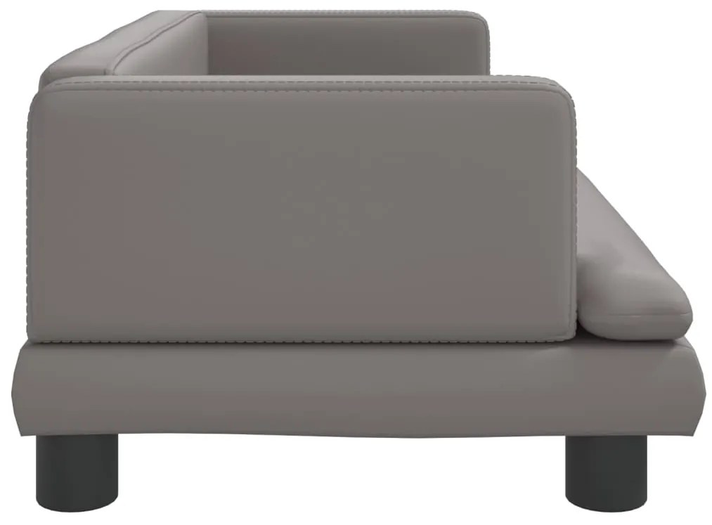 Sofá infantil 80x45x30 cm couro artificial cinzento