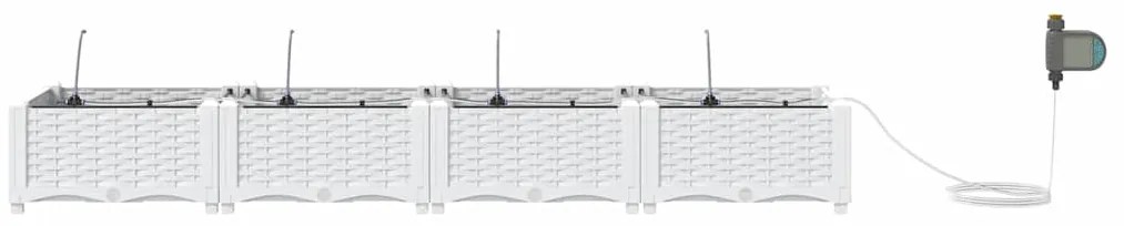 Jardineiras de Jardim 1 pc Branco 160 x 40 x 22 cm Plástico