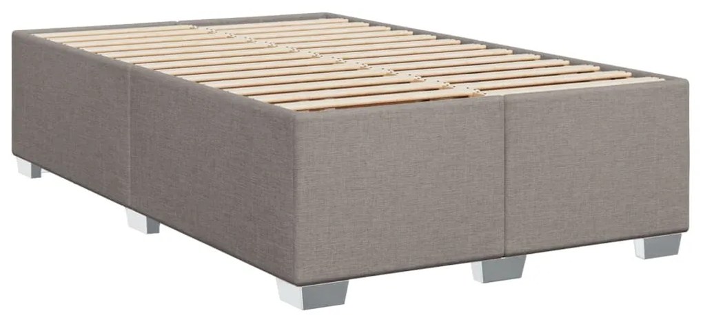 Cama boxspring c/ colchão 120x190cm tecido castanho-acinzentado