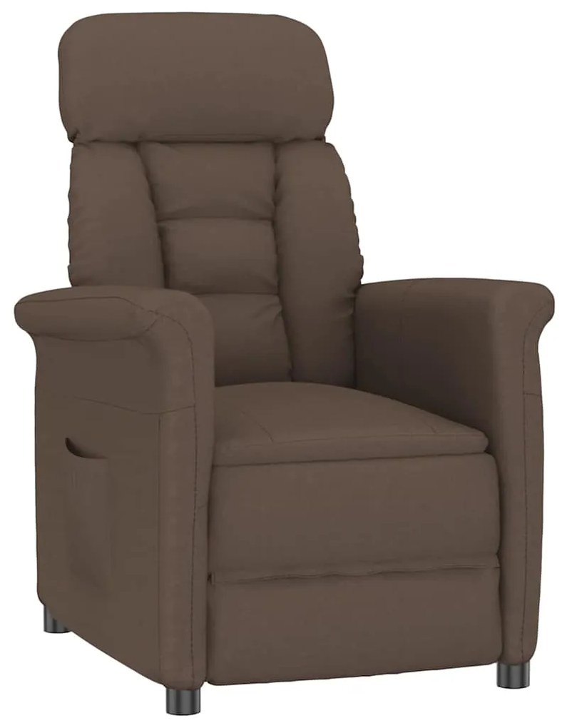 vidaXL Poltrona Reclinável Marrom Castanho escuro 70.5 x 96.5 x 95 cm