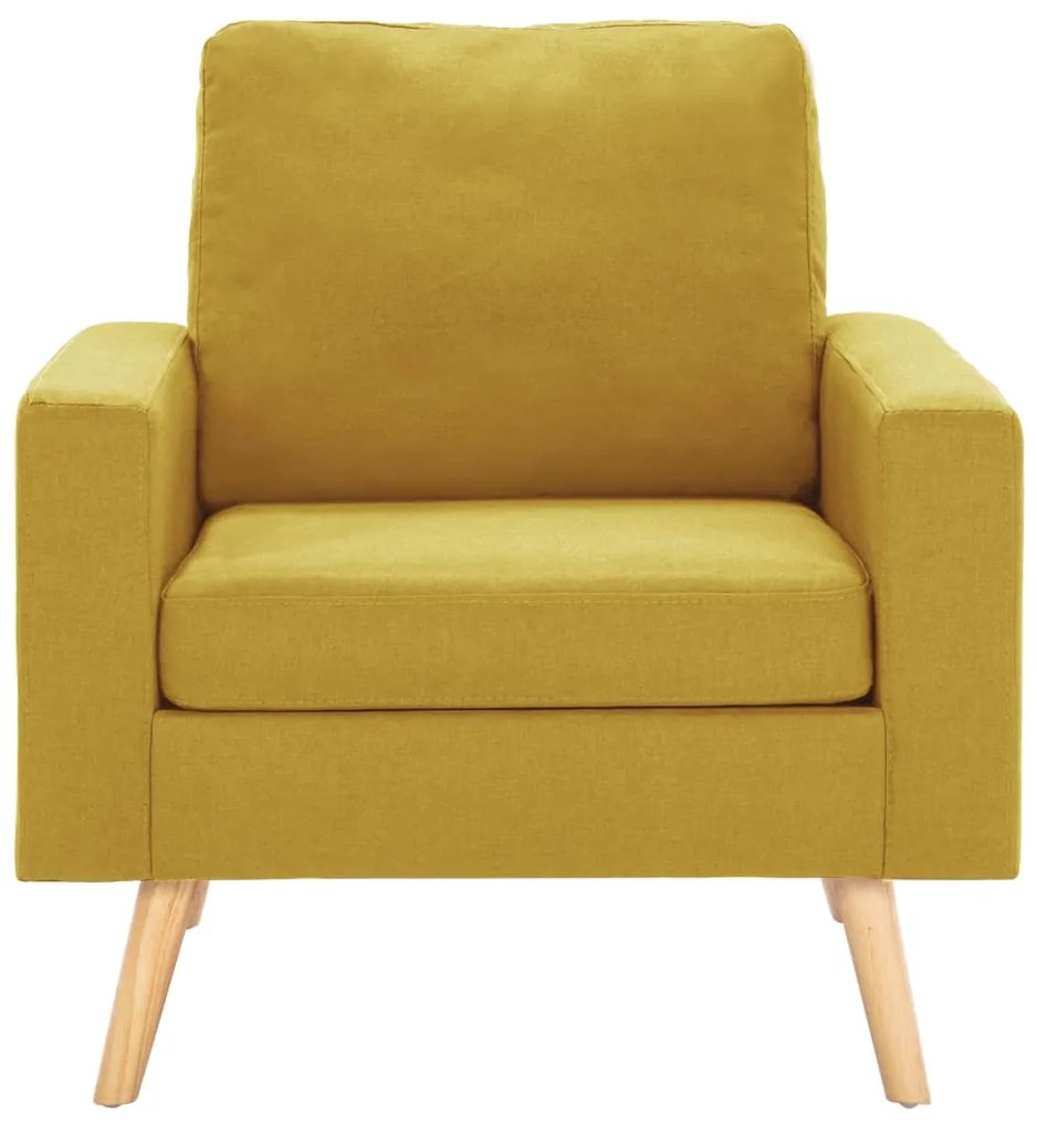 Poltrona em tecido amarelo