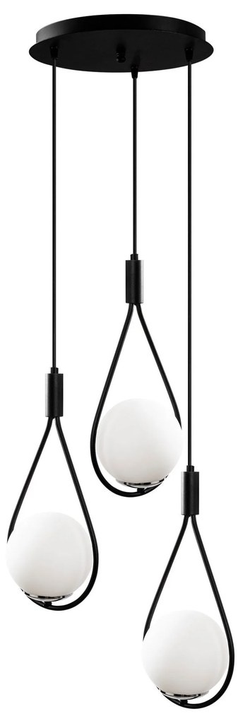 Chandelier Mudoni – Preto – Diâmetro: 46 cm; Altura: 136 cm
