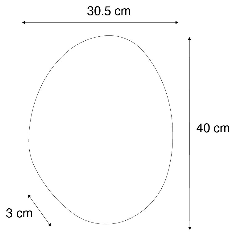 Espelho de banheiro design 40 cm com LED IP44 - Biba Design