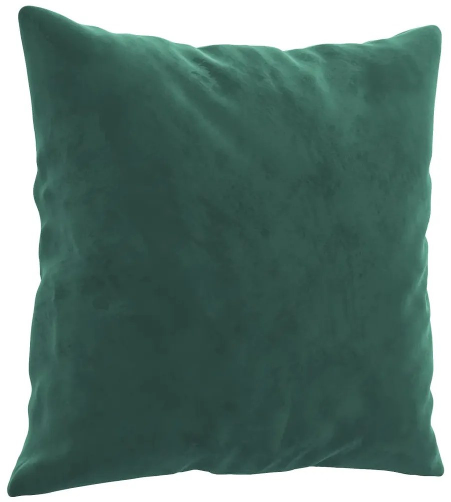 2 pcs conjunto de sofás com almofadas veludo verde-escuro