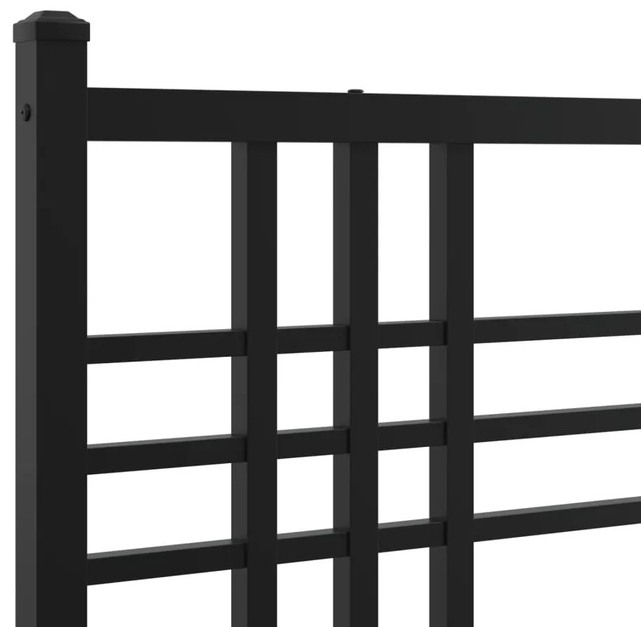 Estrutura de cama com cabeceira 90x200 cm metal preto