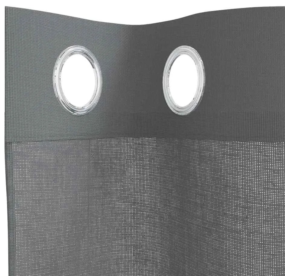 Cortinas de voile com ilhós 2 pcs cinzento-escuro 140x140 cm
