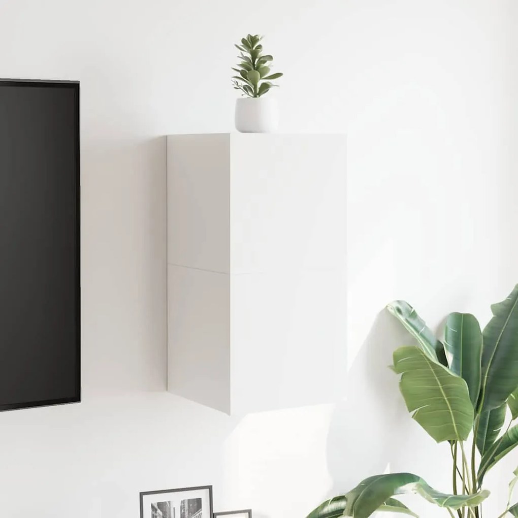 Móvel de TV de parede 2 pcs 30,5x30x30 cm branco