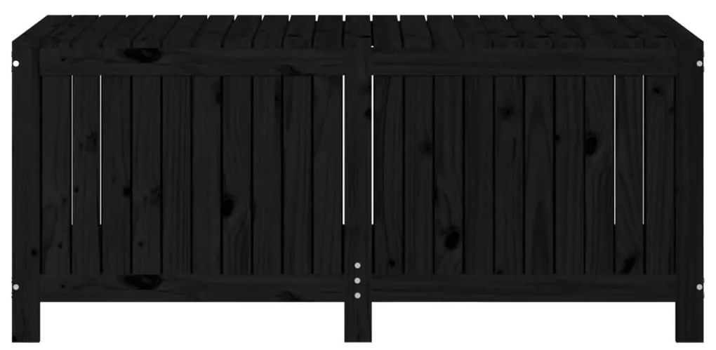 Caixa de arrumação jardim 147x68x64 cm pinho maciço preto