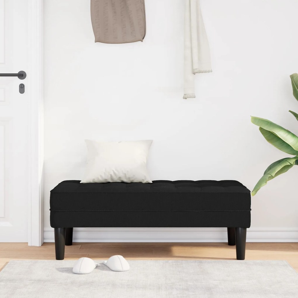 Banco vidaXL Preto 113x57x39 cm Tecido