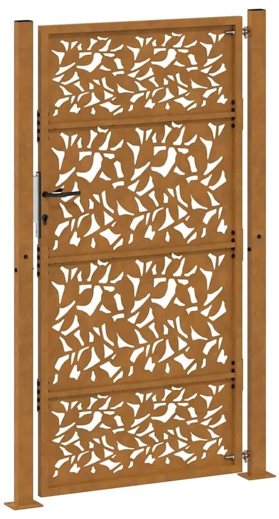 Portão de jardim 105x180 cm design de folha de aço resistente