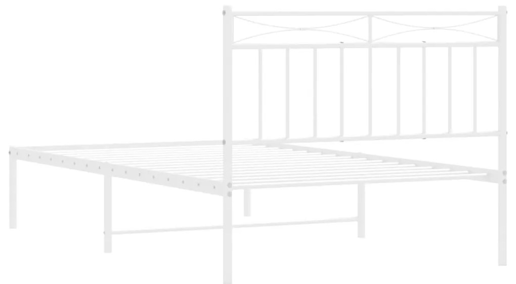 Estrutura de cama em metal com cabeceira 107x203 cm branco