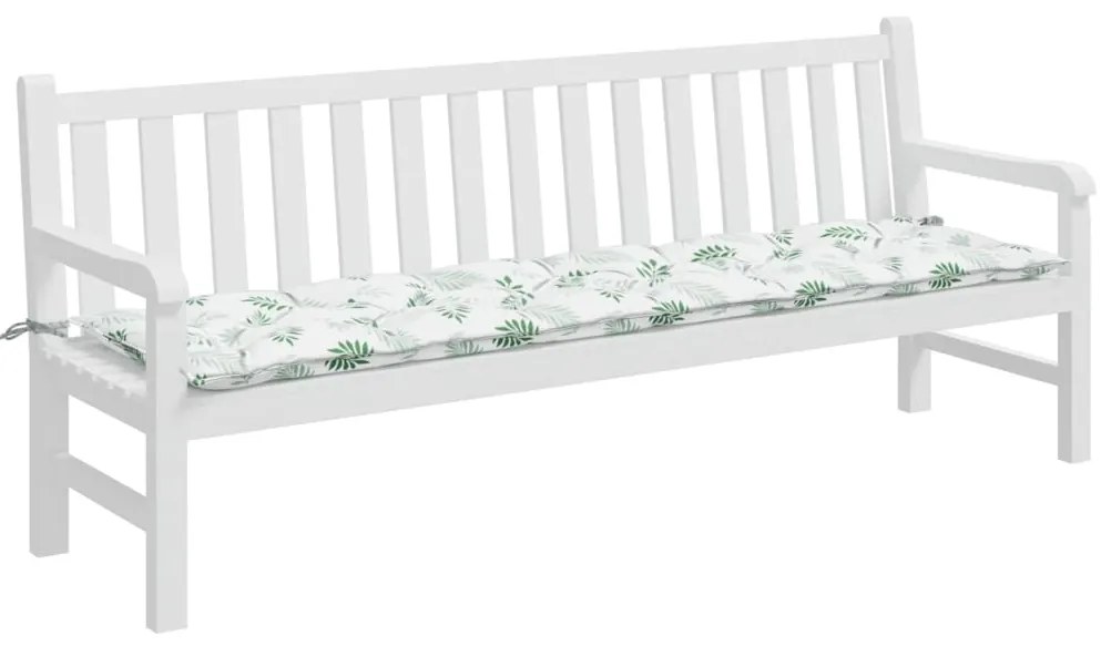 Almofadão p/ banco de jardim 200x50x7 cm tecido padrão folhas
