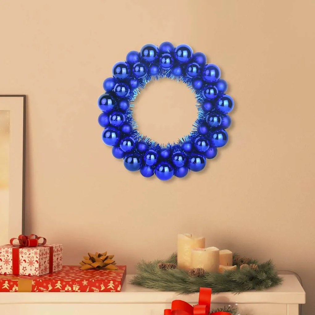 vidaXL Guirlandas de Bolas de Natal 2 pcs Azul 33 x 33 x 7 cm