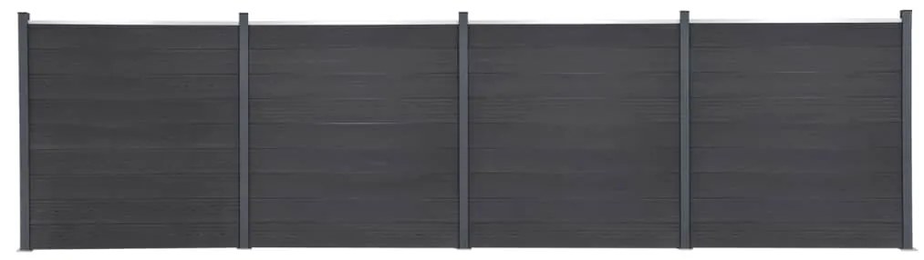 Conjunto de painéis de vedação 699x186 cm WPC cinzento