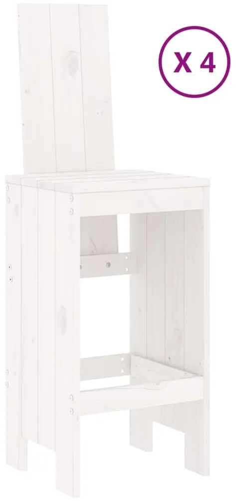 5 pcs conjunto de bar para jardim pinho maciço branco