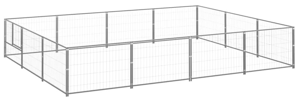 Canil para cães 12 m² aço prateado