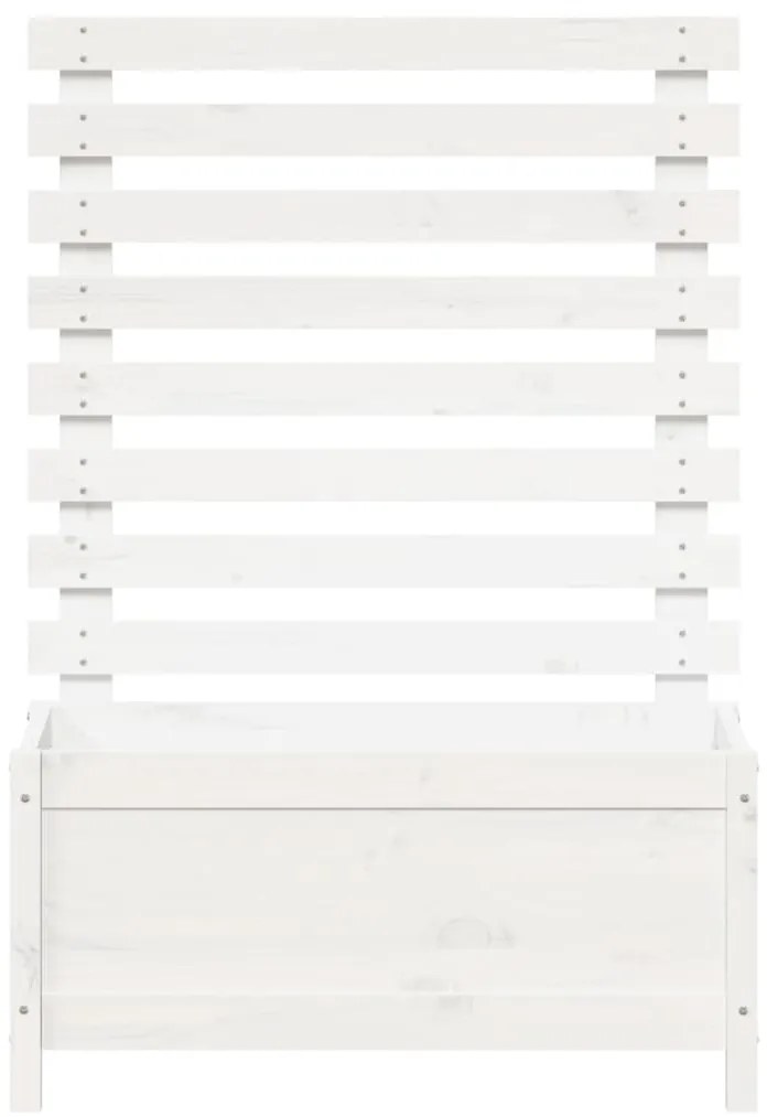 Vaso de jardim c/ suporte 79x39,5x114 cm pinho maciço branco