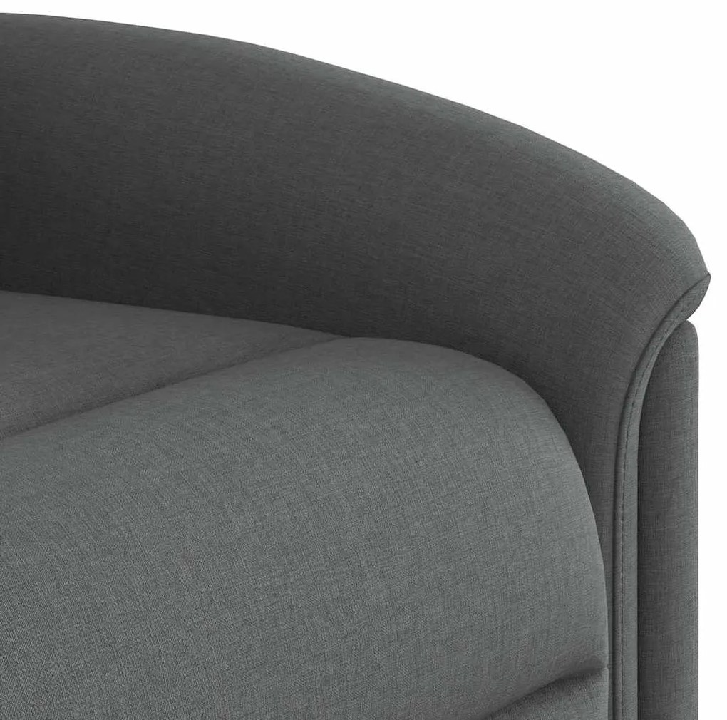 Poltrona de massagens reclinável tecido cinzento-escuro