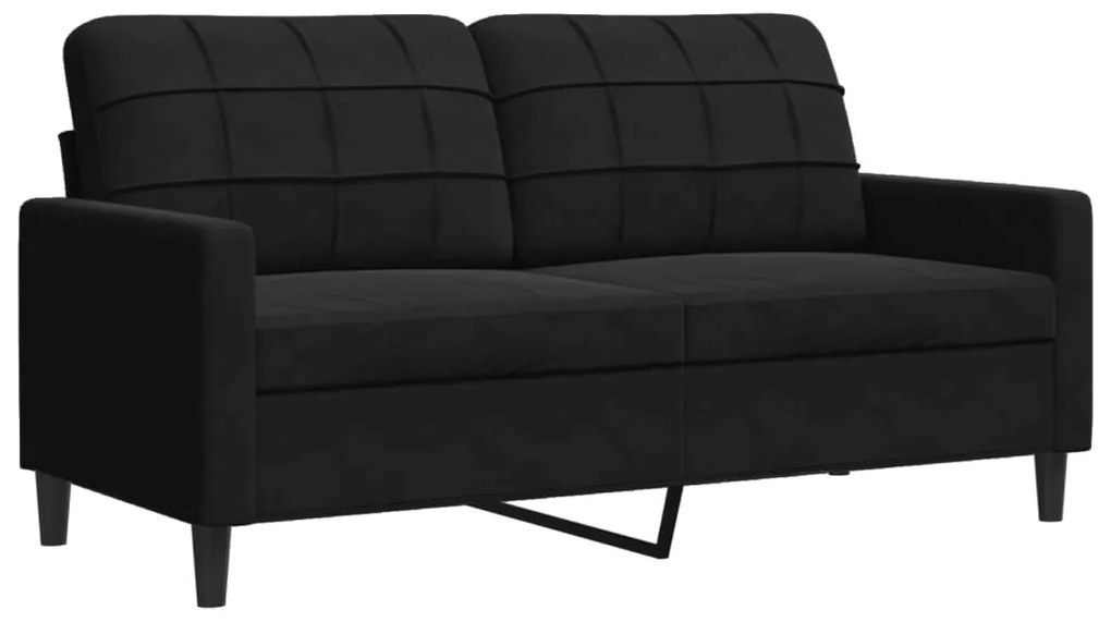 4 pcs conjunto de sofás com almofadões e rolos veludo preto