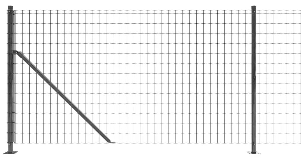 Cerca de malha de arame com flange 1,1x10 m antracite