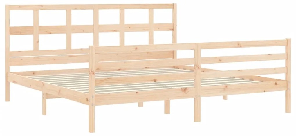 Estrutura de cama Super King Size com cabeceira madeira maciça