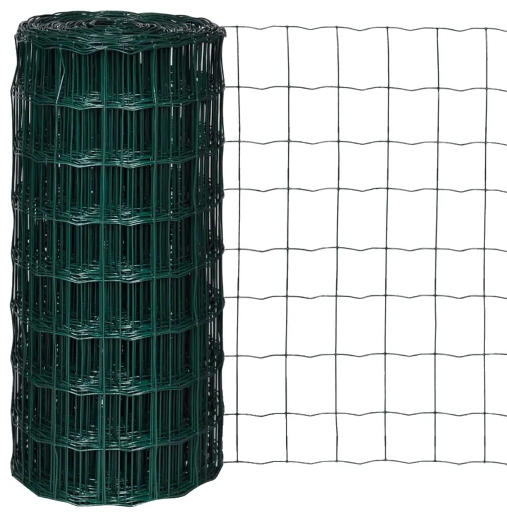vidaXL Cerca 25 x 0,8 m aço verde