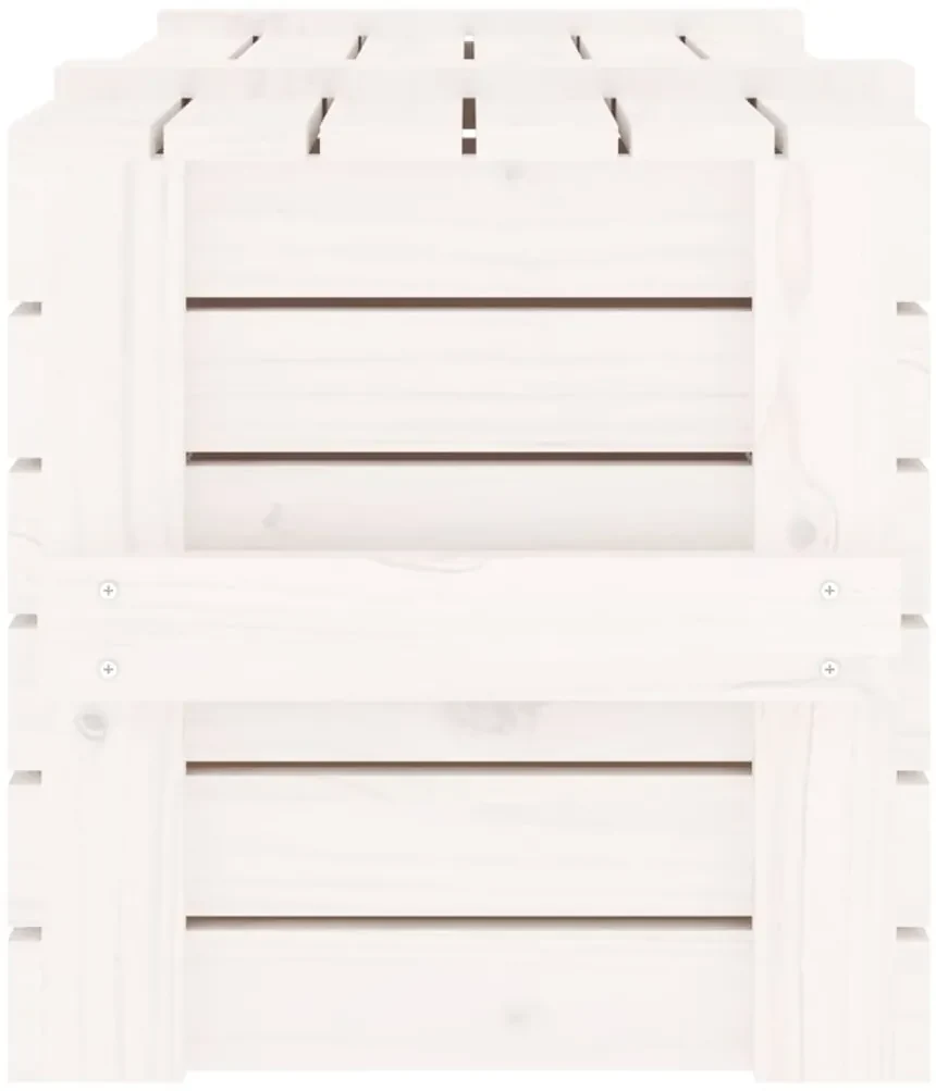 Caixa de arrumação 91x40,5x42 madeira de pinho maciça branco | BIANO