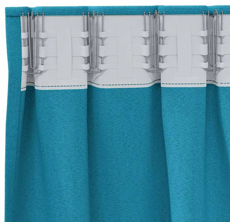 Cortinas com cortinas 2 pcs Turquesa 140 x 140 cm Poliéster