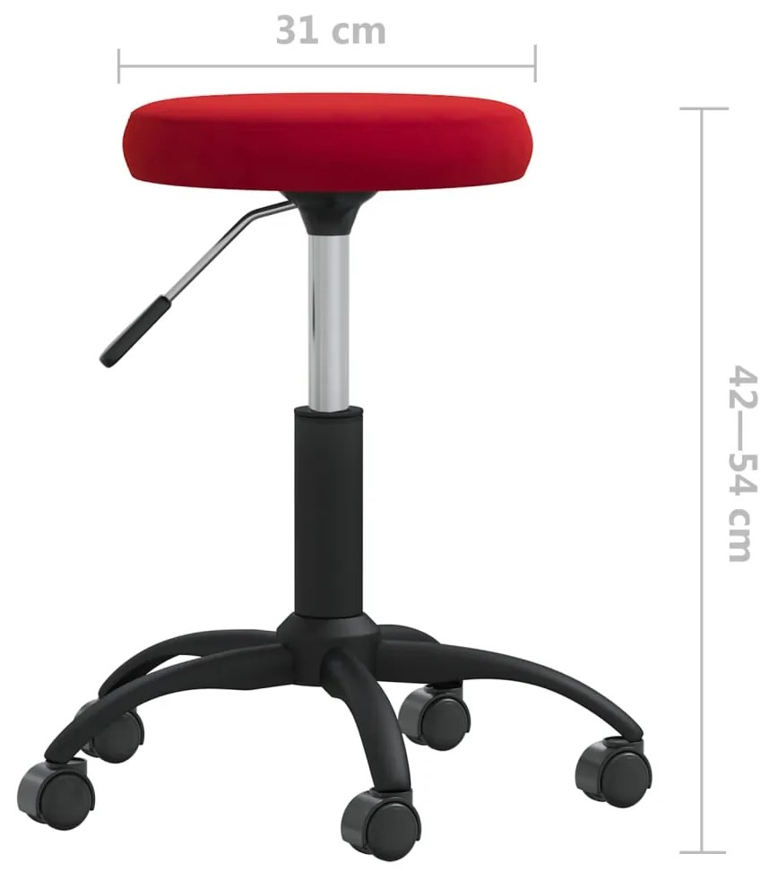 Cadeira de escritório giratória veludo vermelho tinto