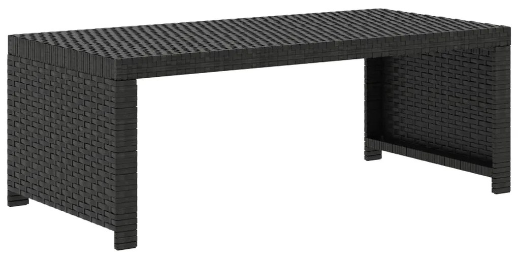 5 pcs conjunto lounge de jardim c/ almofadões vime PE preto