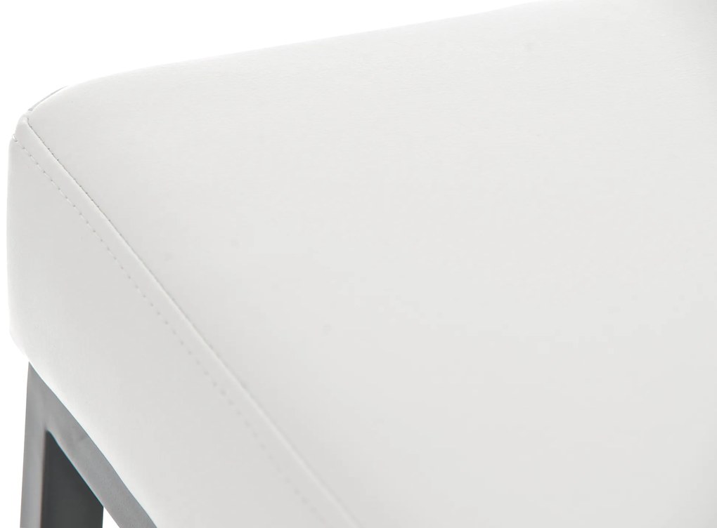 Banco de bar Montreal em couro sintético e com estrutura preta 37 x 78 x 37 cm Branco