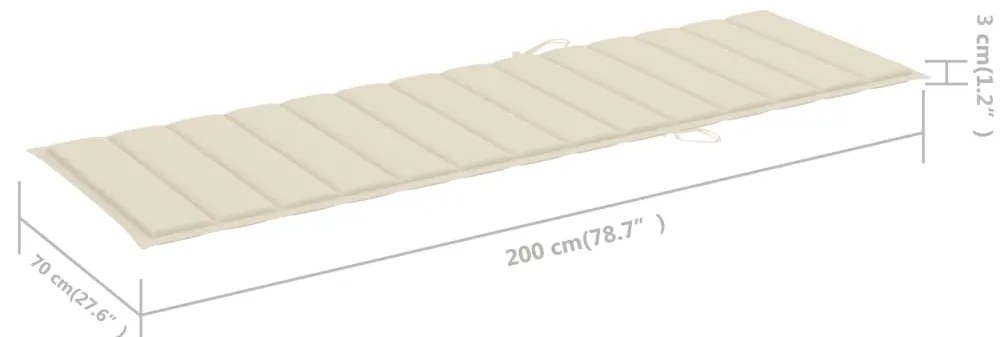 Espreguiçadeira de jardim com mesa e almofadão pinho impregnado
