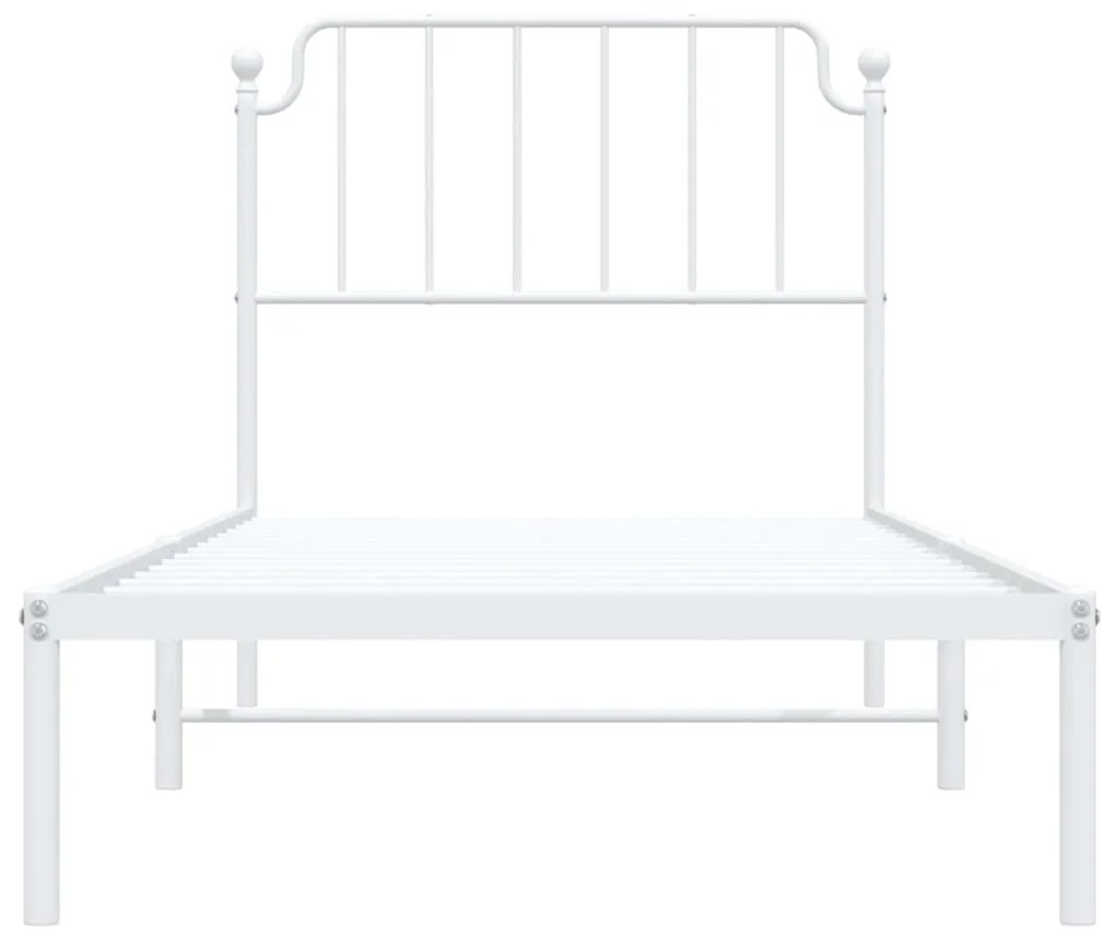 Estrutura de cama com cabeceira 90x190 cm metal branco