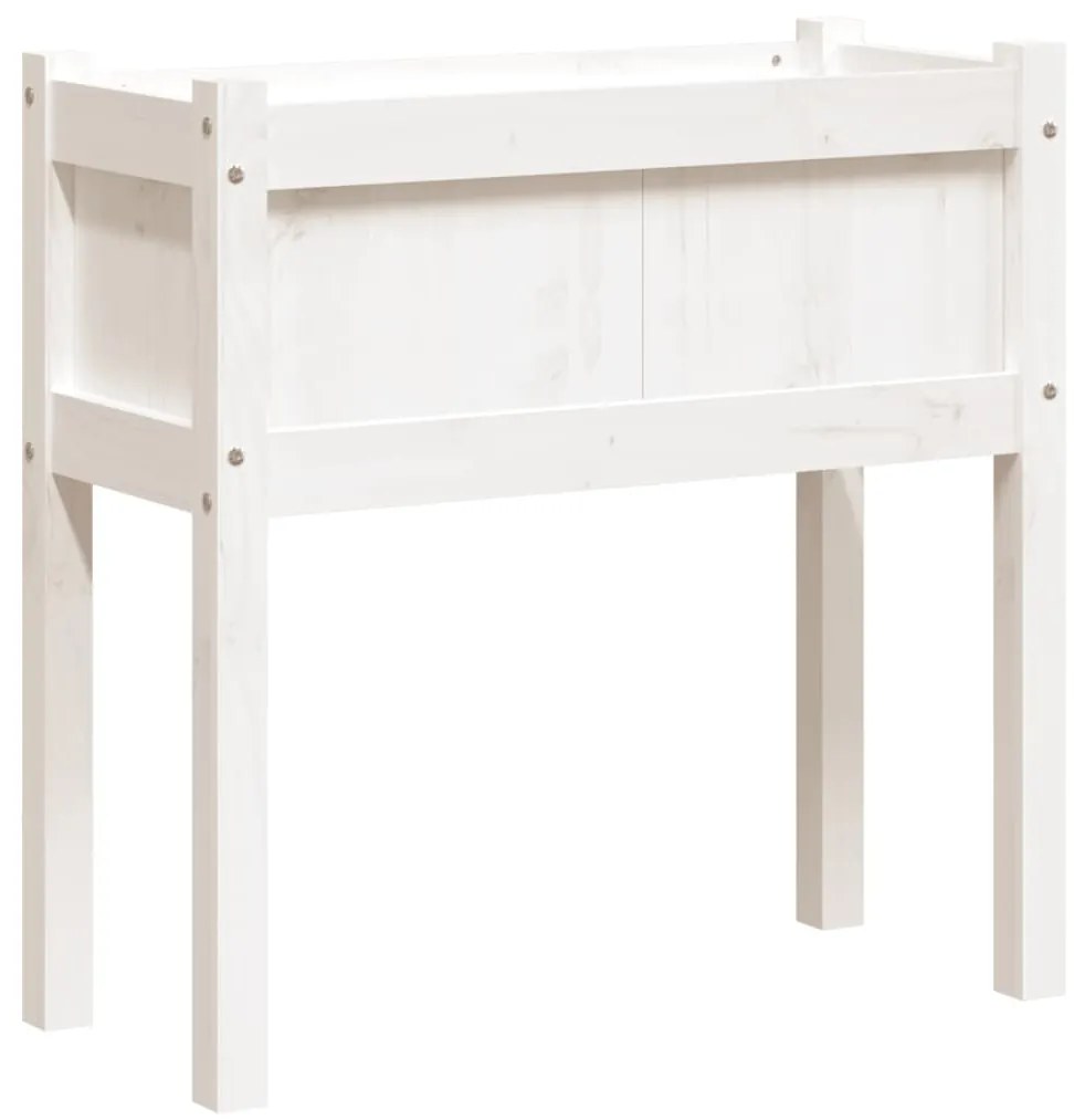 Vasos/floreiras de jardim com pernas 2 pcs pinho maciço branco