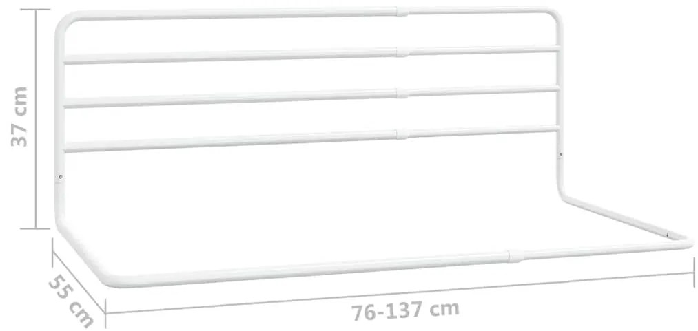 Barra de segurança p/ cama infantil (76-137)x55 cm ferro branco