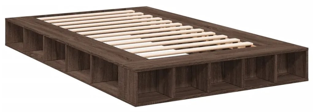 Estrutura de cama 135x190cm derivados madeira carvalho castanho