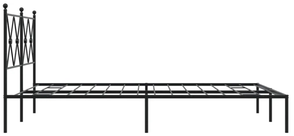 Estrutura de cama com cabeceira 135x190 cm metal preto