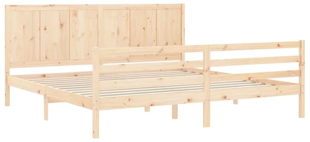 Estrutura de cama com cabeceira 200x200 cm madeira maciça