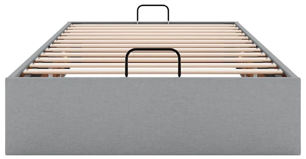 Estrutura de cama otomana sem colchão 100x200 cm cinzento claro
