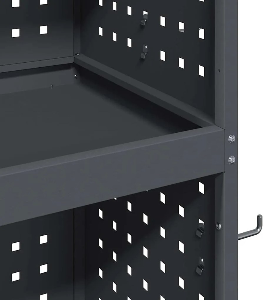 Carro de Ferramentas com prateleira com roda Antracite 65 x 35 x 111 c