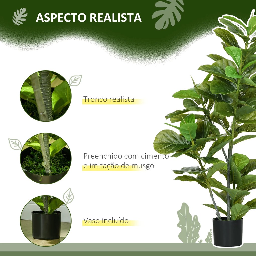 Conjunto de 2 Plantas Artificiais Ficus 110 cm Plantas Artificiais com