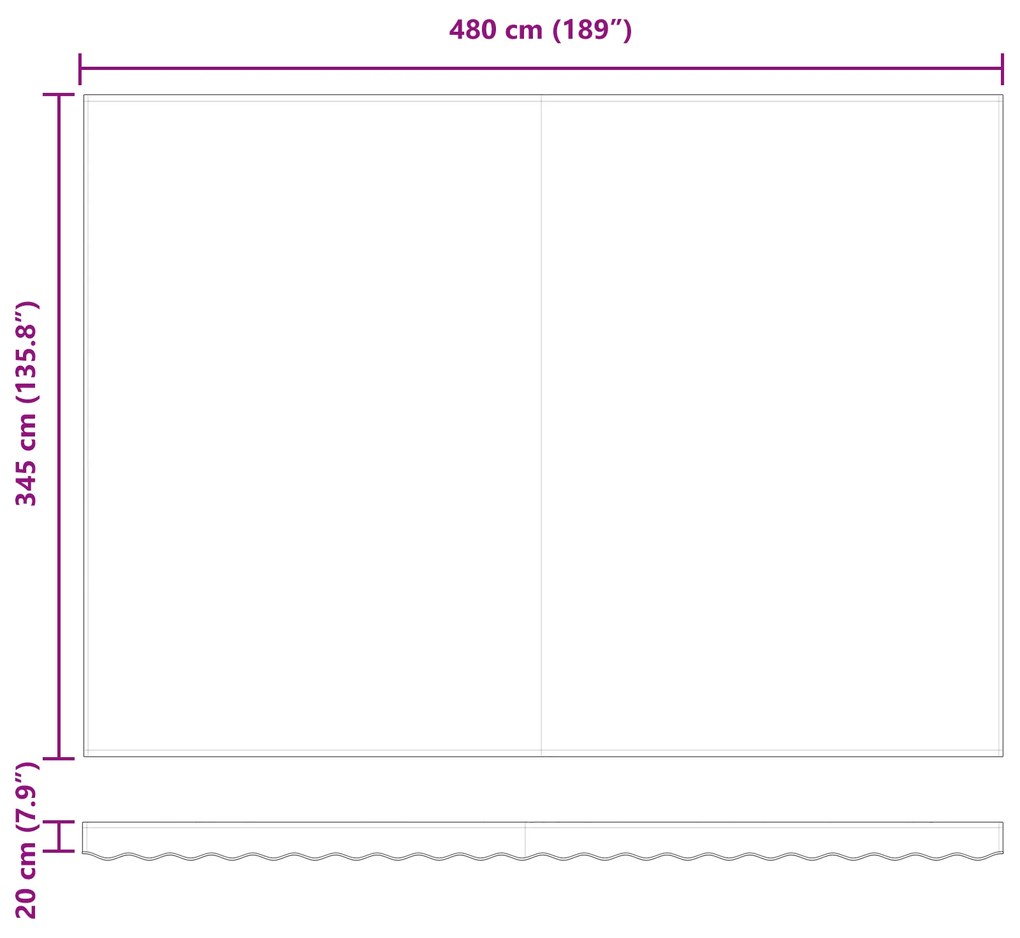 Tecido de Substituição de Toldo para Estrutura de 5x3.5 m Branco