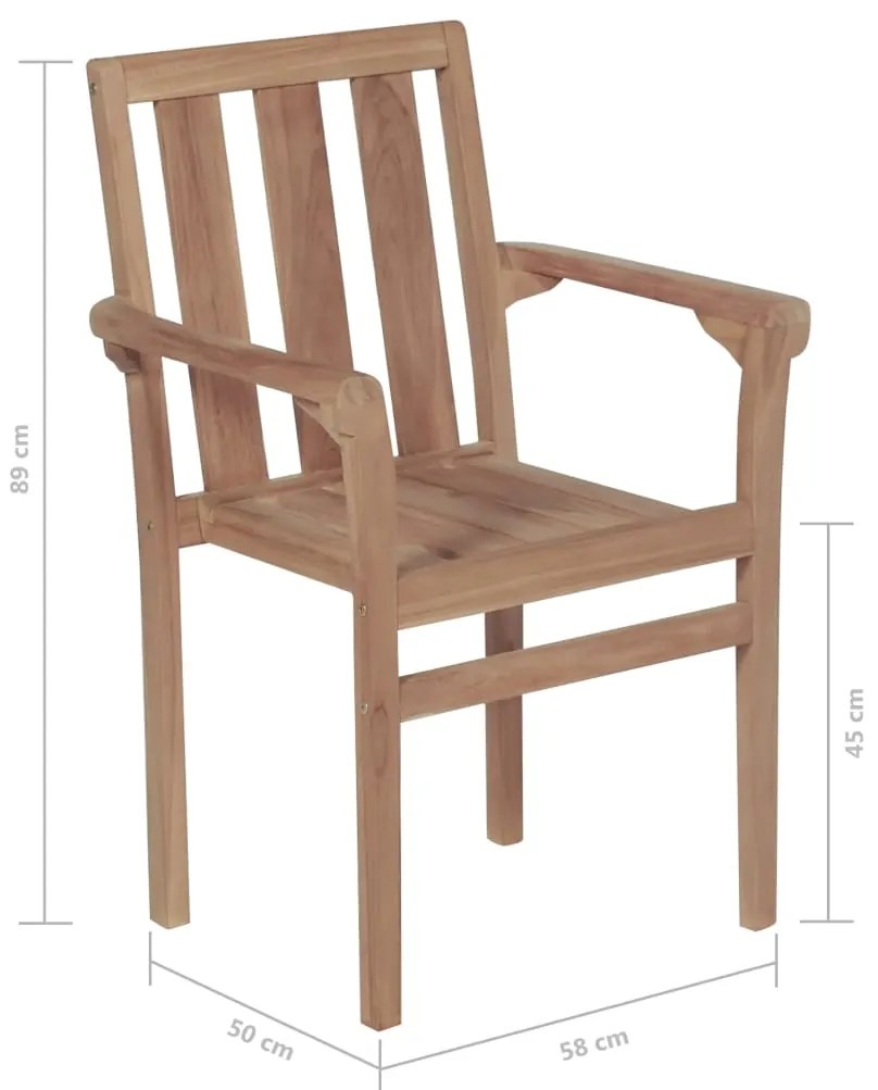 Cadeiras de jardim empilháveis 2 pcs madeira teca maciça