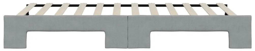 Sofá-cama com gavetão 90x200 cm tecido cinzento-claro