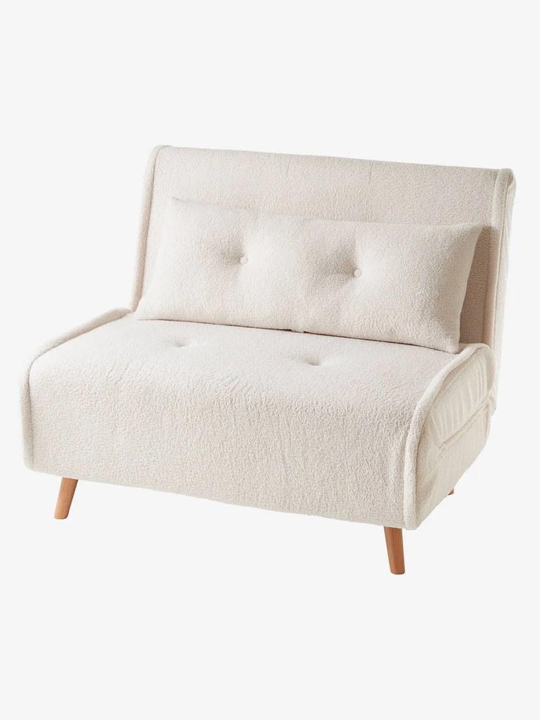 Agora -20% | Sofá de 1 lugar, convertível, em sherpa cru