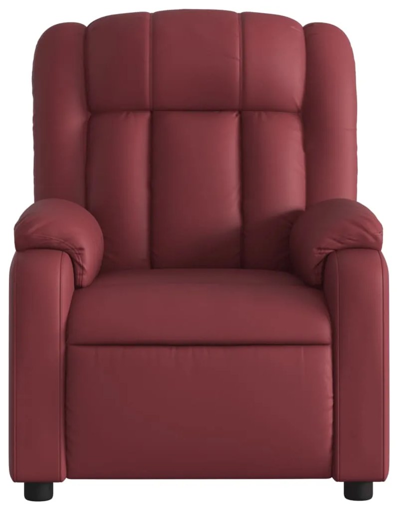 Poltrona reclinável couro artificial vermelho tinto