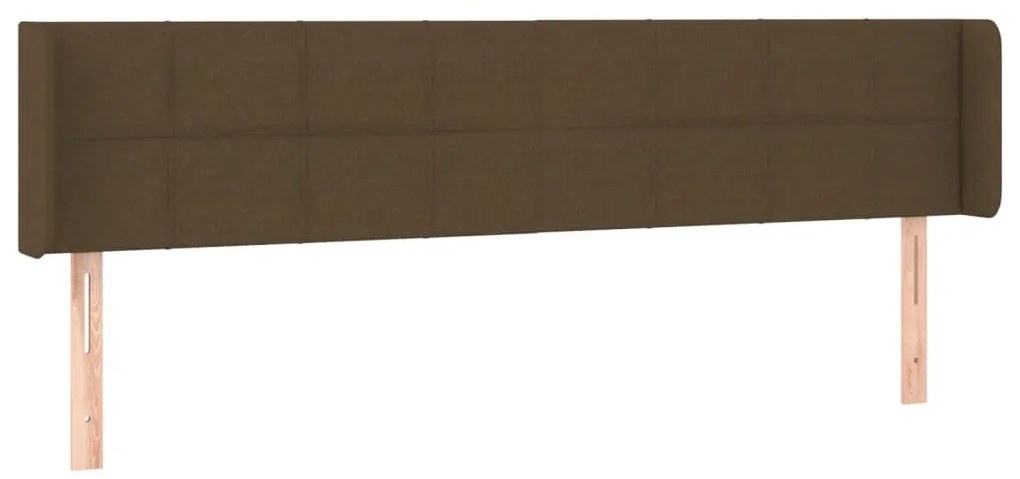 Cabeceira de cama c/ luzes LED tecido 203x16x78/88 cm castanho